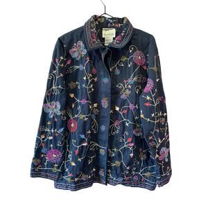 The Quacker Factory Beaded Novelty Women's jacket Size M Artsy Whimsical